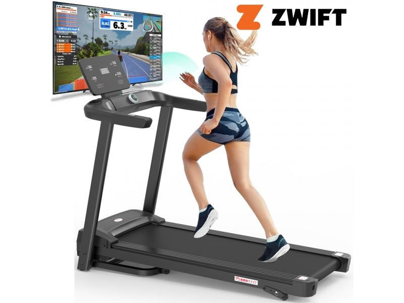 Banda de alergat Bodyfit Z5500, motor de 2.5 CP, greutate suportata de 120 kg, viteza 14.8 km/h, display LED cu mai multe functii, Fitshow, Kinomap, Zwift