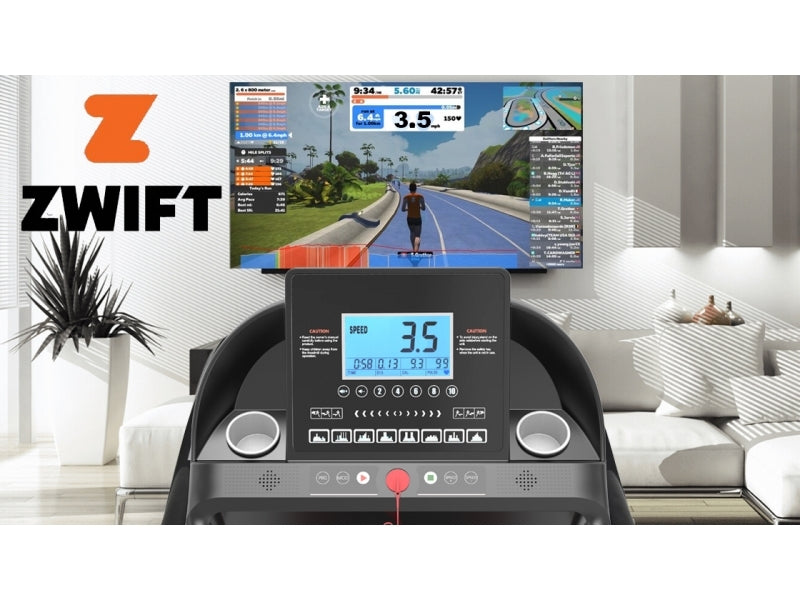 Banda de alergat electrica Bodyfit Z6500, motor de 3.0 CP, viteza maxim 16 km/h, greutate suportata 130 kg, Fitshow, Kinomap, Zwift