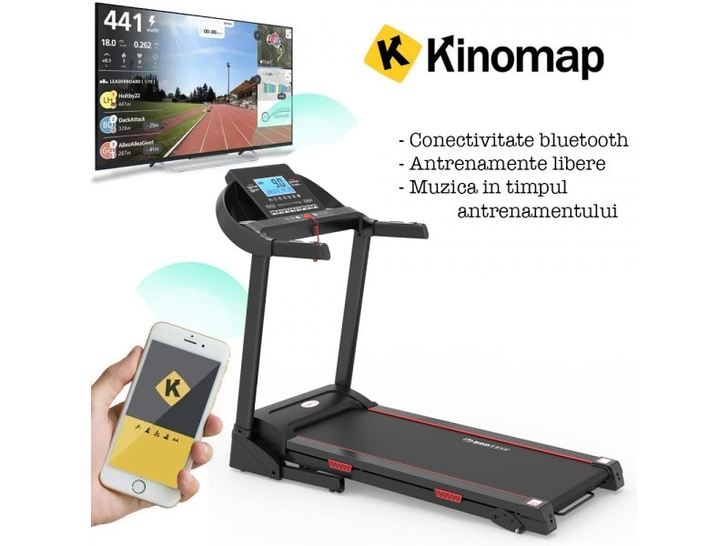 Banda de alergat electrica Bodyfit Z6500, motor de 3.0 CP, viteza maxim 16 km/h, greutate suportata 130 kg, Fitshow, Kinomap, Zwift