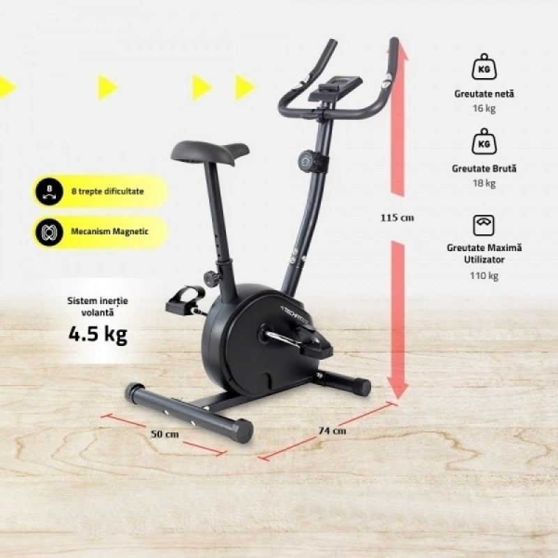 BICICLETA FITNESS EXERCITII TECHFIT B250N