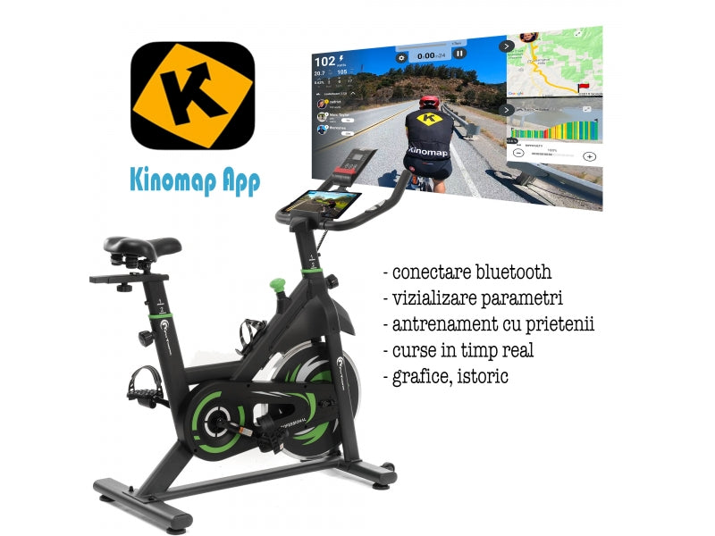 Bicicleta indoor cycling FitTronic SB2000, Kinomap, Zwift, z-sport