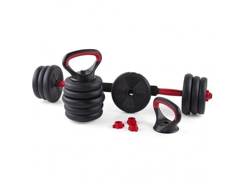 Gantera reglabila kettlebell FitTronic 6 in 1 de 20 kg KF20, cu o multitudine de combinatii posibile