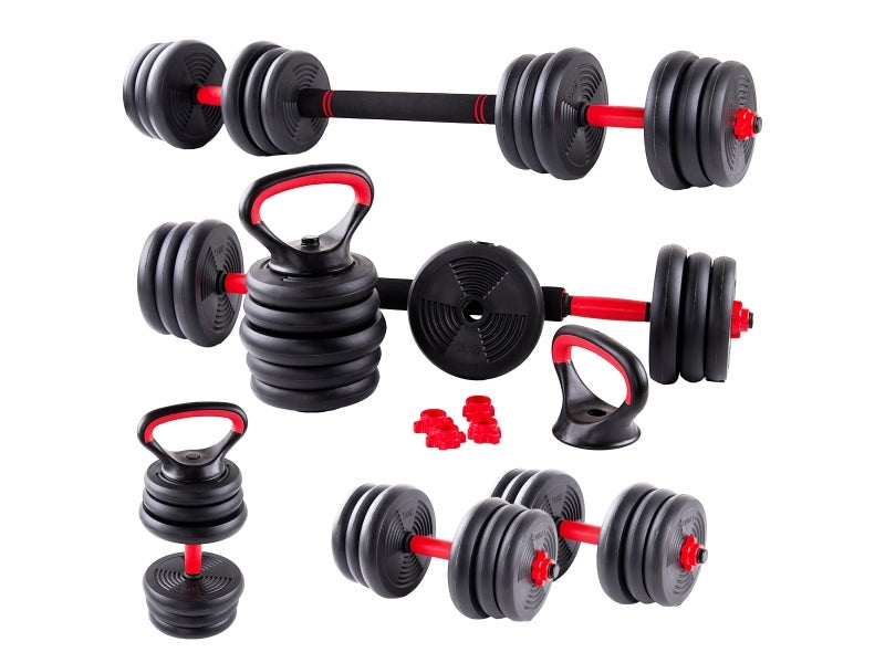 Gantera reglabila kettlebell FitTronic 6 in 1 de 50 kg KF50, cu o multitudine de combinatii posibile