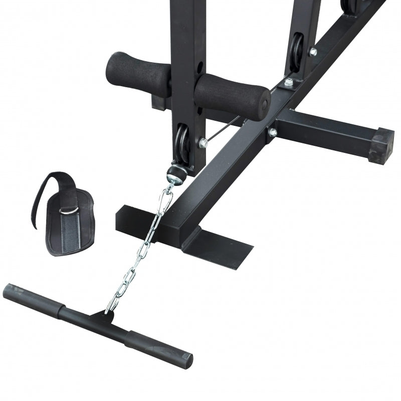 Aparat multifunctional FitTronic® Atletic 480, 45 kg incluse, greutate maxima utilizator 120 kg, banca cu gantere, sac de box, aparat tractiuni, suport biceps, bara tractiuni