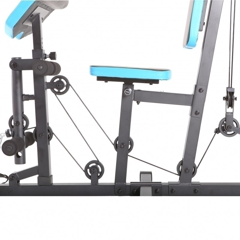 Aparat multifunctional FitTronic Atletic 500, 45 kg incluse, presa picioare, biceps, bara tractiune, greutate maxima utilizator 120 kg, scaun si spatar reglabile