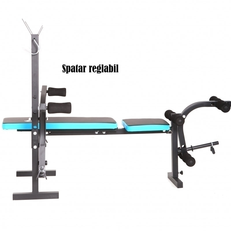 Banca reglabila multifunctionala FitTronic® Atletic B450, suport haltera inclus, greutate suportata 120 kg