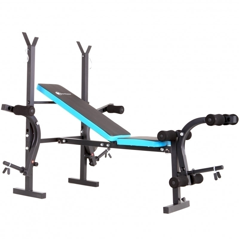 Banca reglabila multifunctionala FitTronic® Atletic B450, suport haltera inclus, greutate suportata 120 kg