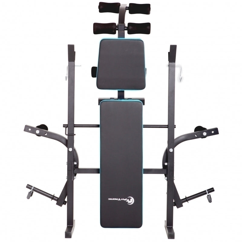 Banca reglabila multifunctionala FitTronic® Atletic B450, suport haltera inclus, greutate suportata 120 kg