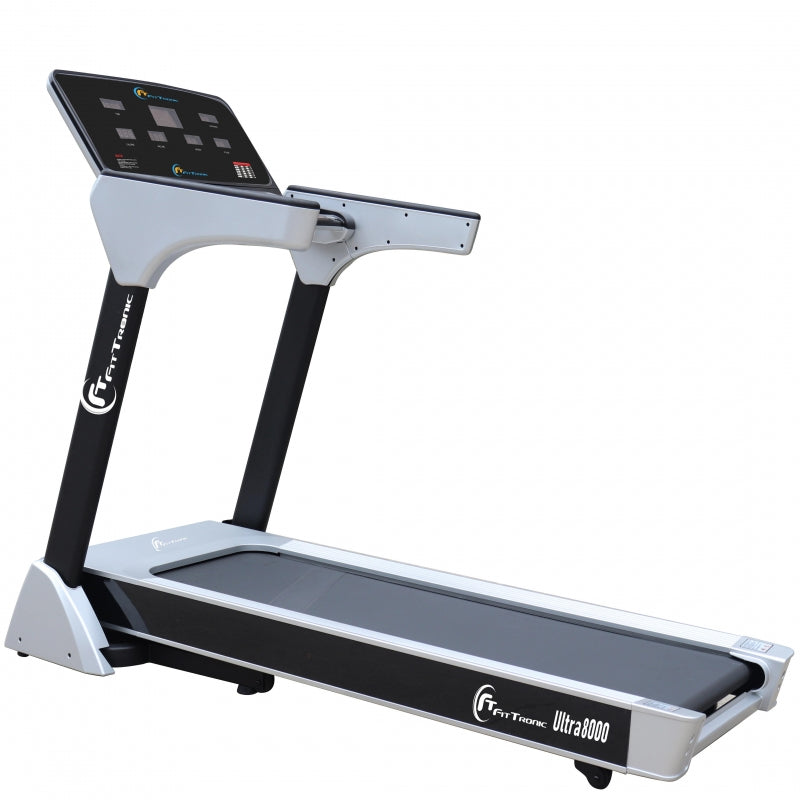 Banda de alergare electrica FitTronic Ultra 8000, motor 4.0 CP, inclinatie electrica 20%, viteza pana la 20km/h, greutate suportata 140 kg, Apps Fitshow, Kinomap, Zwift