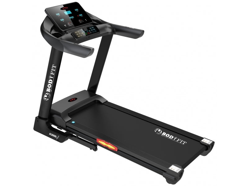 Banda de alergat electrica BodyFit A3000, motor 3 CP, inclinatie electrica 15%, viteza 16 km/h, MP3, USB, Fitshow App