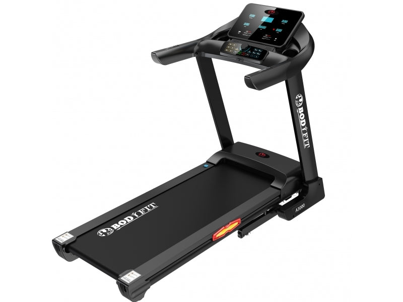 Banda de alergat electrica BodyFit A3000, motor 3 CP, inclinatie electrica 15%, viteza 16 km/h, MP3, USB, Fitshow App