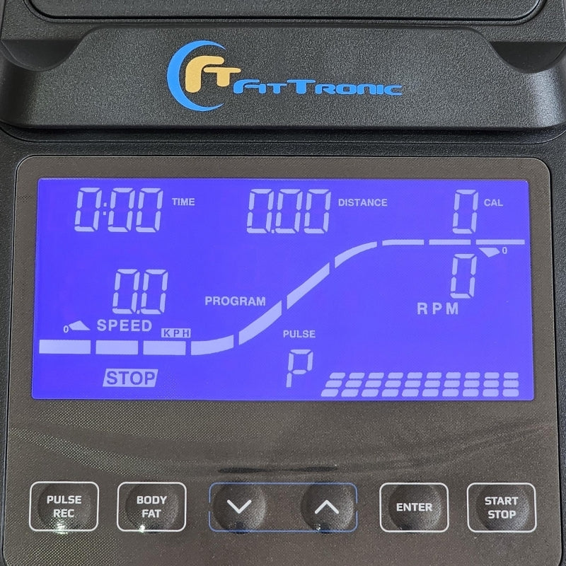 Bicicleta ergometrica FitTronic® Cross 513 BP, display mare, electromagnetica, 13 programe, 32 trepte de dificultate,reglaj sa vertical si orizontal, reglaj ghidon, App Kinomap, Zwift