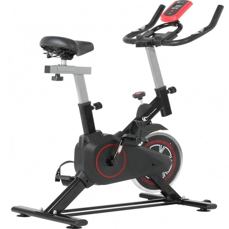 Bicicleta indoor cycling FitTronic® SB100, design robust, greutate volanta 8 kg, afisaj LCD, greutate suportata 100 kg