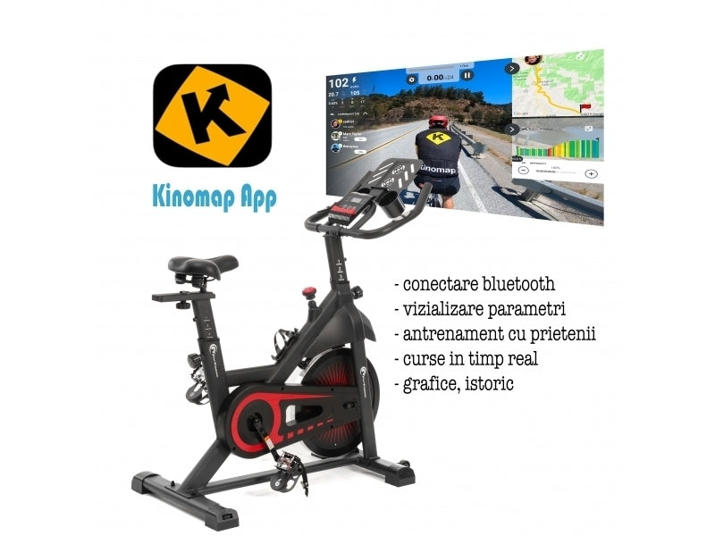 Bicicleta indoor cycling FitTronic SB8000, Kinomap, Zwift, z-sport