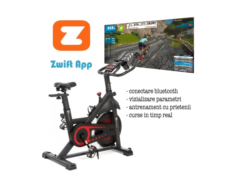 Bicicleta indoor cycling FitTronic SB8000, Kinomap, Zwift, z-sport