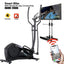 Bicicleta magnetica eliptica FitTronic® Atletic 1000E , design robust, greutate suportata 120 kg, volanta 14 kg, afisaj electronic, bluetooth  apps kinomap/fitshow, functii multiple, pas reglabil