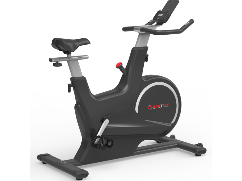 Bicicleta spinnning BodyFit SB7000, volanta 18kg, display si aplicatii Fitshow, Kinomap, Zwift