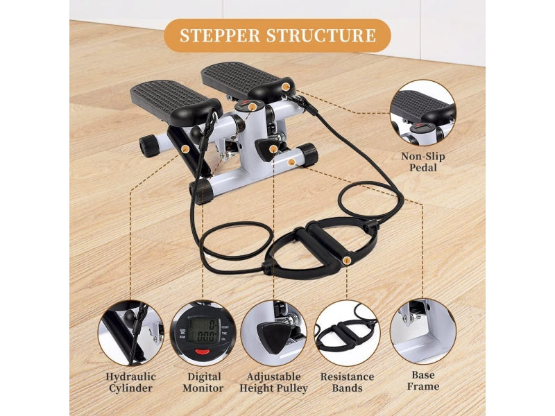 Stepper FitTronic S100, afisaj electronic, corzi pentru antrenarea bratelor